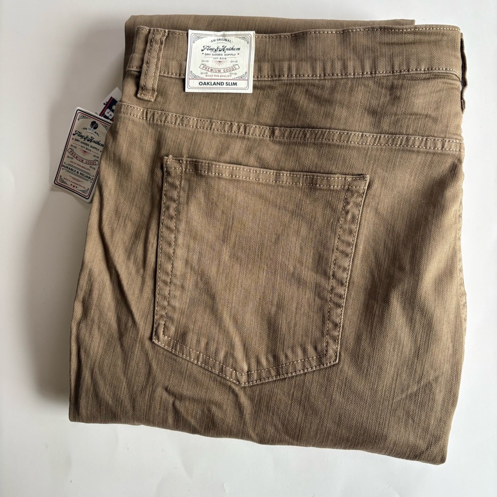 Flag & Anthem Men's‎ 42x34 Khaki Oakland Slim Pants Stretch Cotton Blend